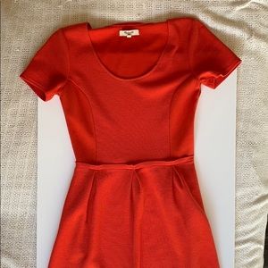 Madewell red dress, knee length, size 0